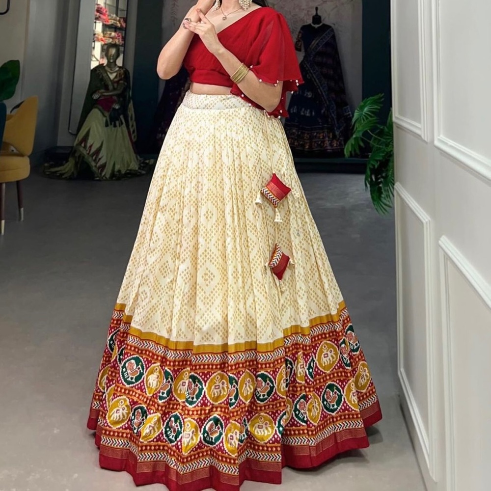 Indian Lehenga co-ord set. Bhandani patoli print and classy blouse